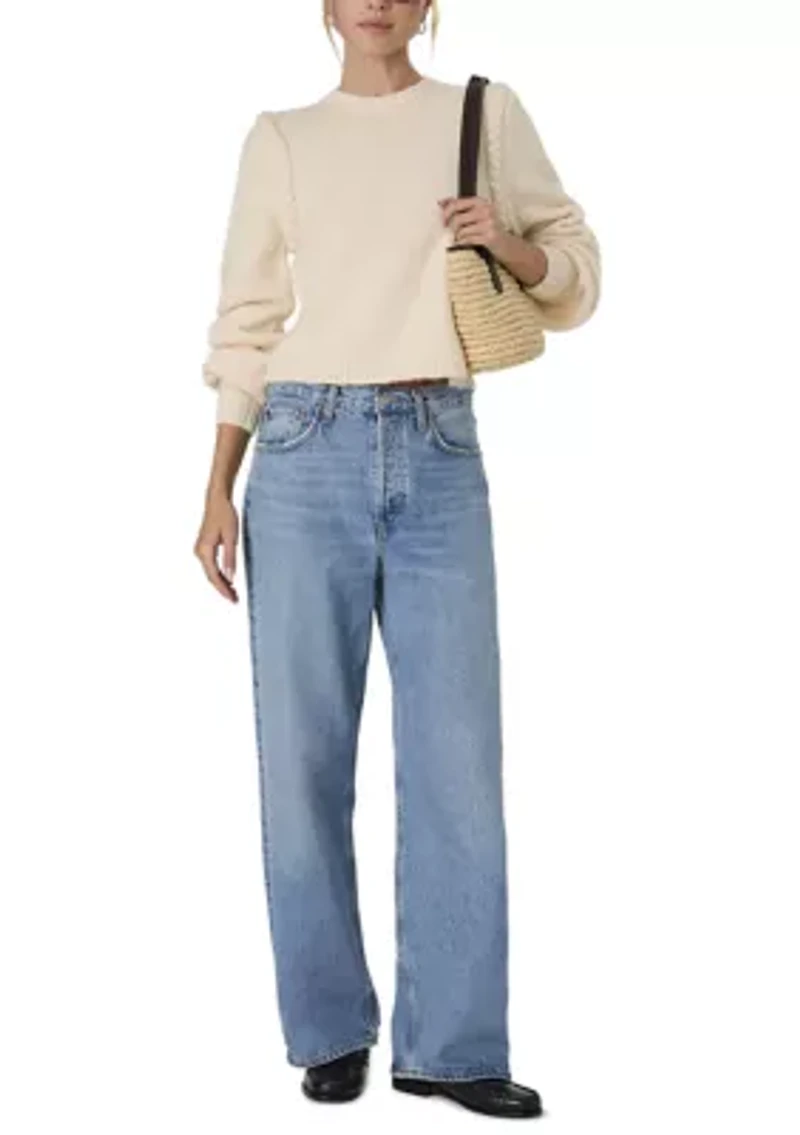 Fluffy Knit Braided Long Sleeve Jumper