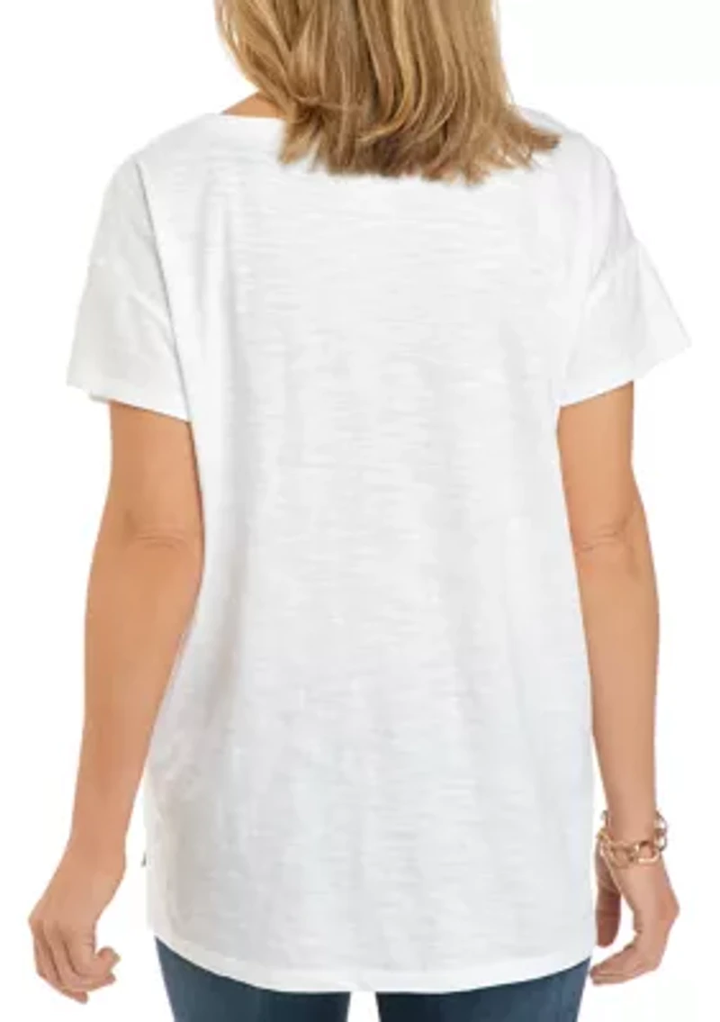 Petite Drop Shoulder Art T-Shirt