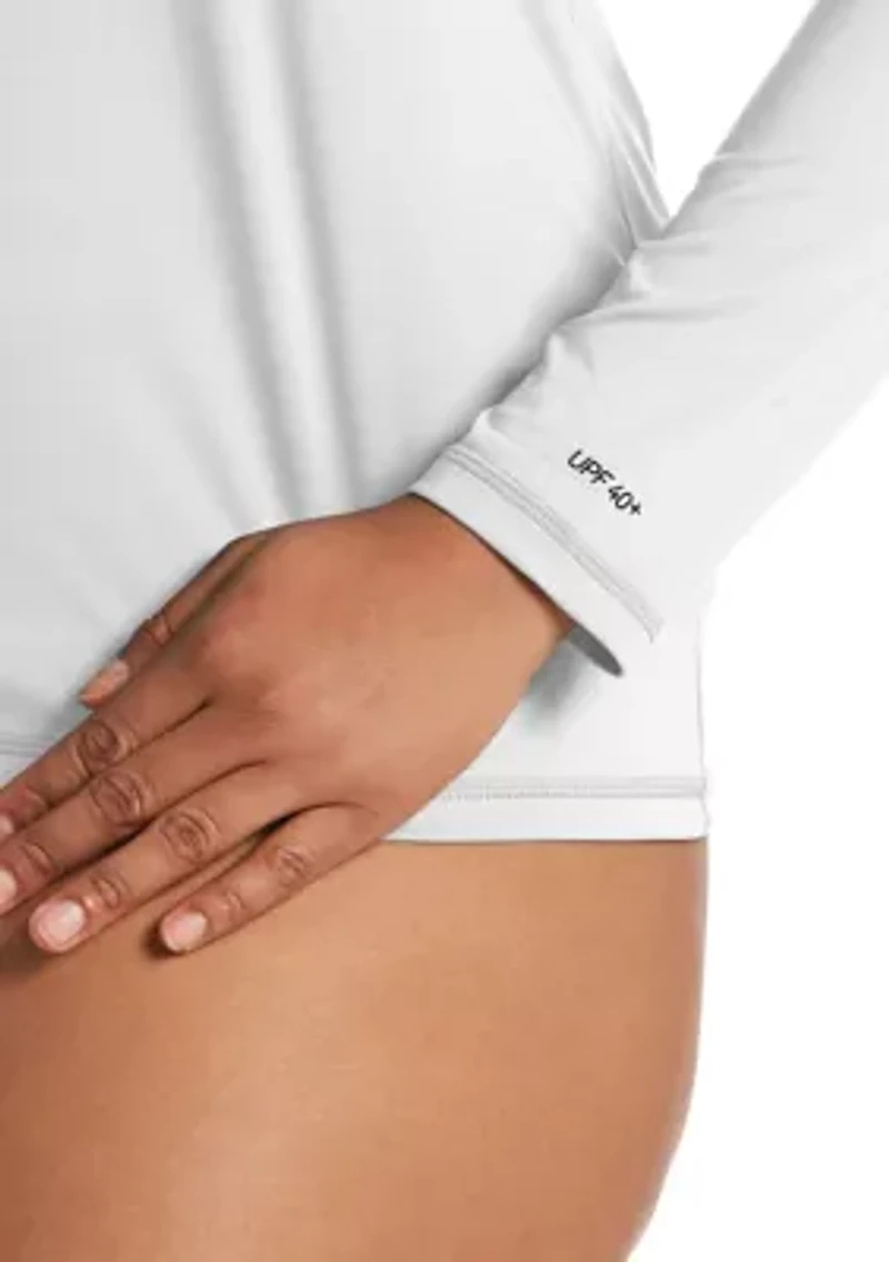 Plus Solid Long Sleeve Swim Hydroguard Top