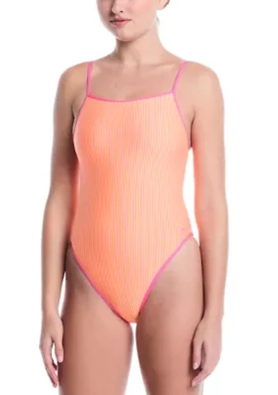 Ripple Square Neck One Piece Swimsuit