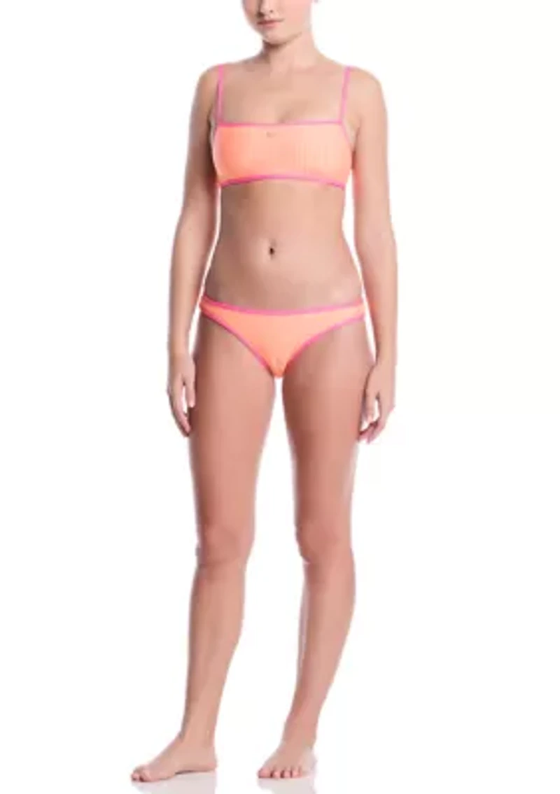 Ripple Square Neck Bikini Swim Top