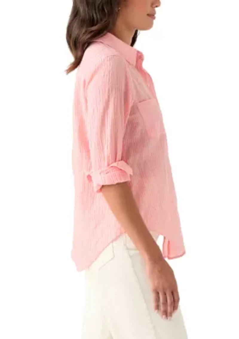 Women's Sea View Button Down Top