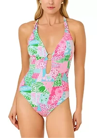 Ester Multi Crazy Quilt One Piece Swimsuit