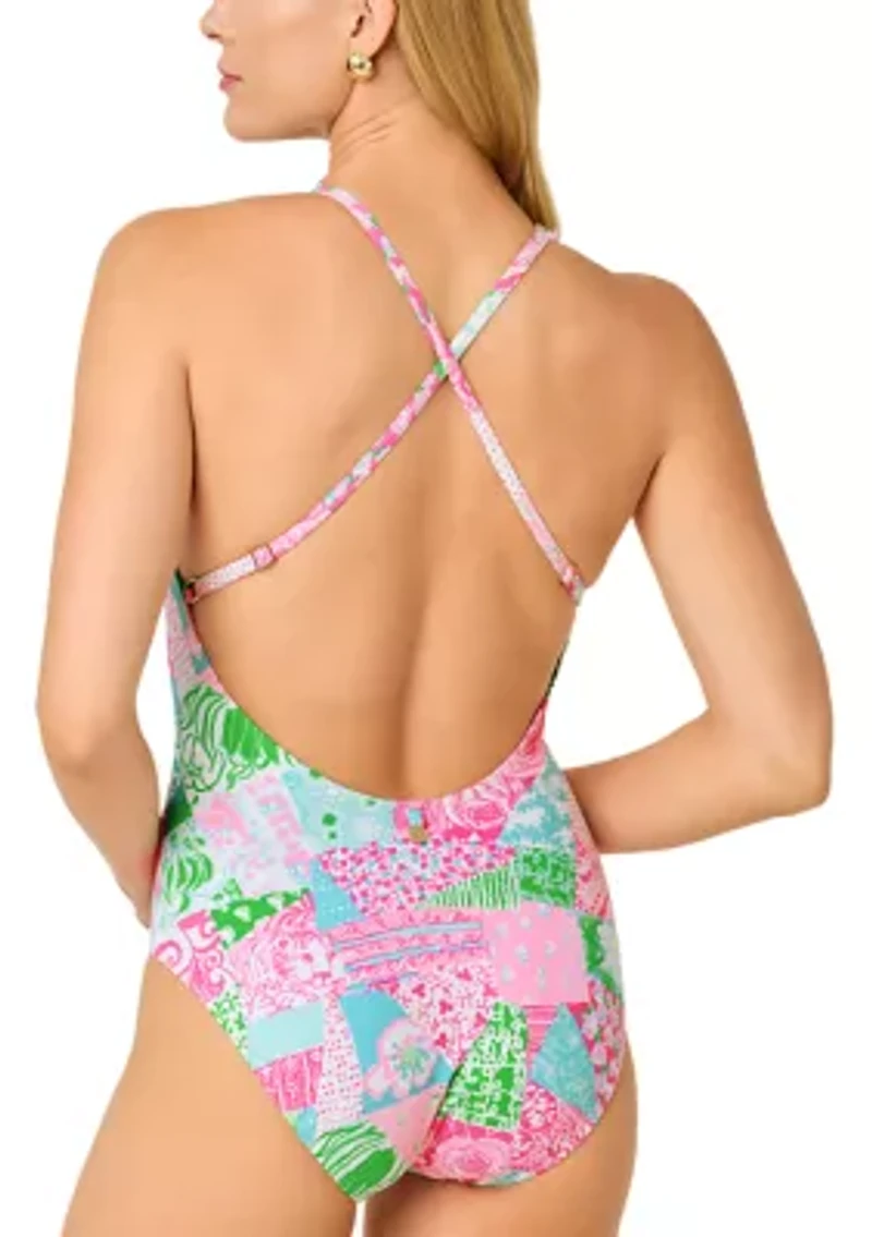 Ester Multi Crazy Quilt One Piece Swimsuit