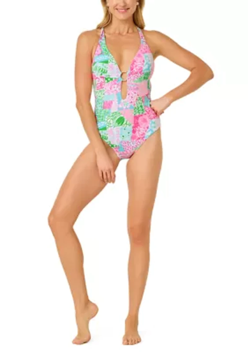 Ester Multi Crazy Quilt One Piece Swimsuit