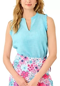 Women's Kavalla Sleeveless Ruffle Top