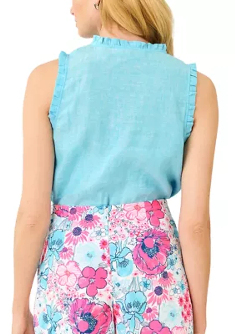 Women's Kavalla Sleeveless Ruffle Top