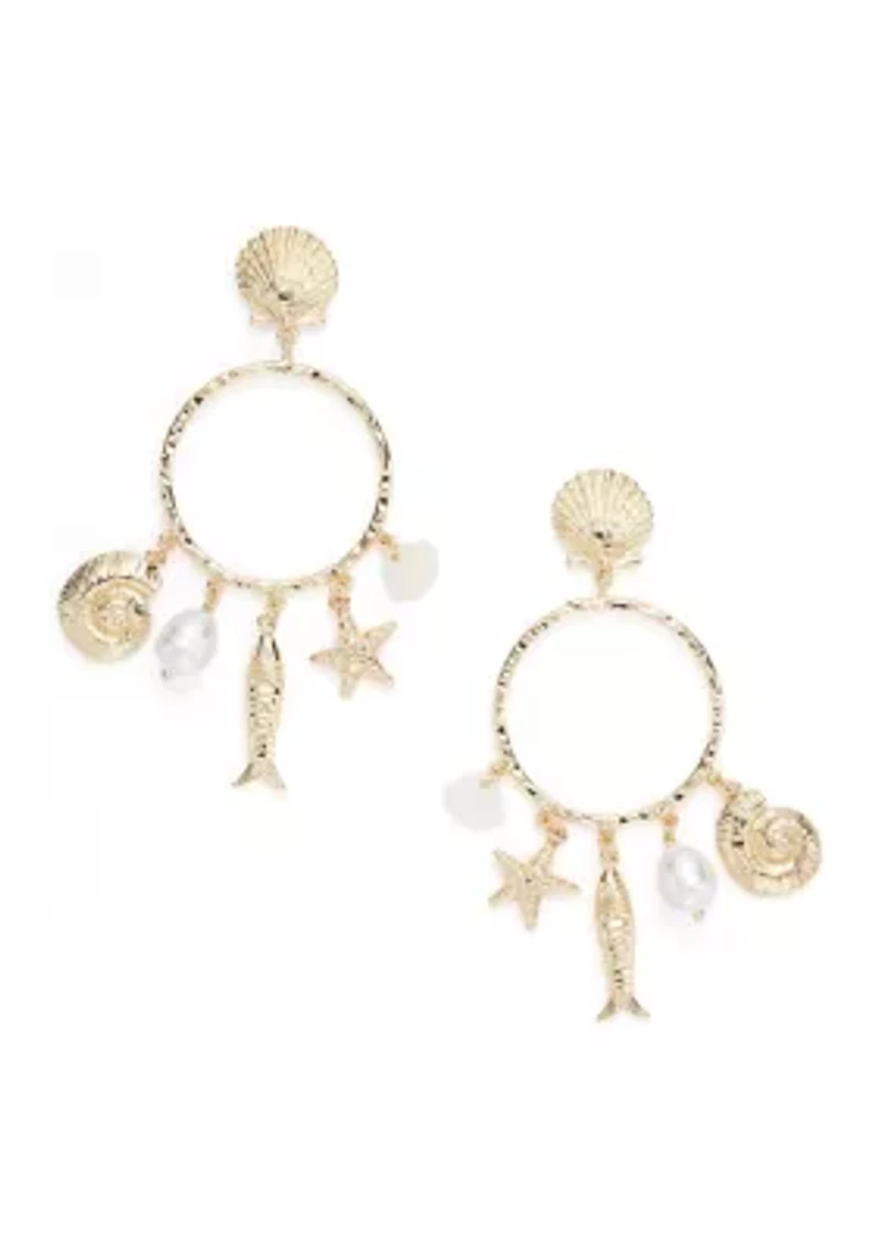 Summer Serenade Charm Hoop Earrings 