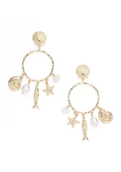 Summer Serenade Charm Hoop Earrings 