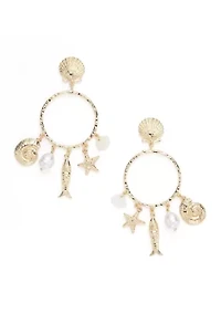 Summer Serenade Charm Hoop Earrings 