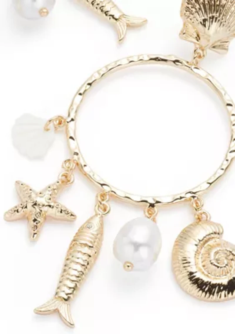 Summer Serenade Charm Hoop Earrings 