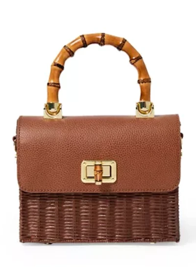 Maura Wicker Top Handle Bag