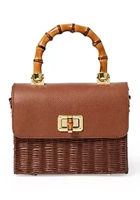 Maura Wicker Top Handle Bag