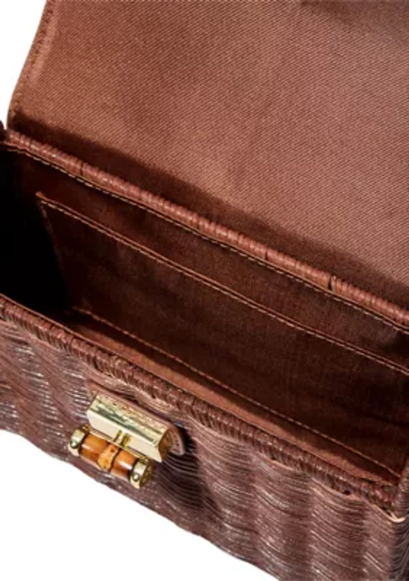 Maura Wicker Top Handle Bag