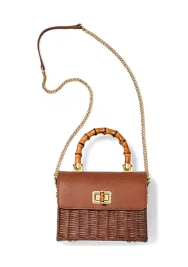 Maura Wicker Top Handle Bag