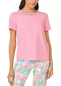 Women's Clairmont Short Seleeve Pearl Knit Top