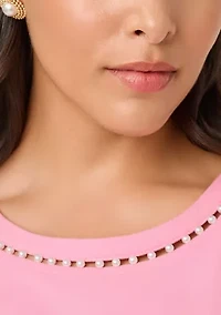 Women's Clairmont Short Seleeve Pearl Knit Top