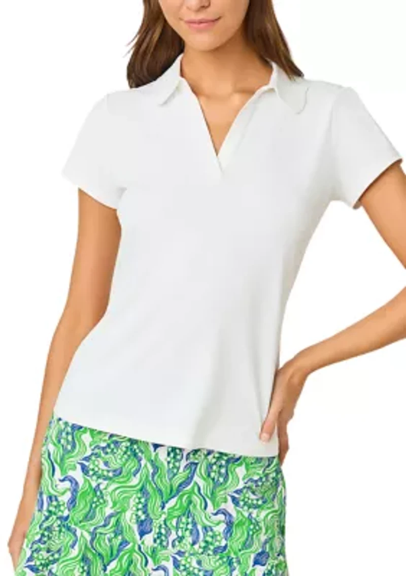 Women's UPF 50+ Luxletic® Frida Scallop Polo Shirt