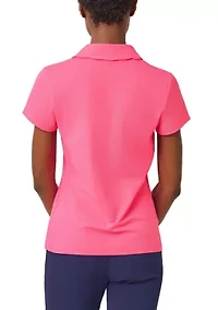 Women's Luxletic Frida Scalloped Polo UPF 50+ Top