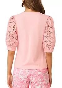 Women's Ronson Eyelet Knit Top
