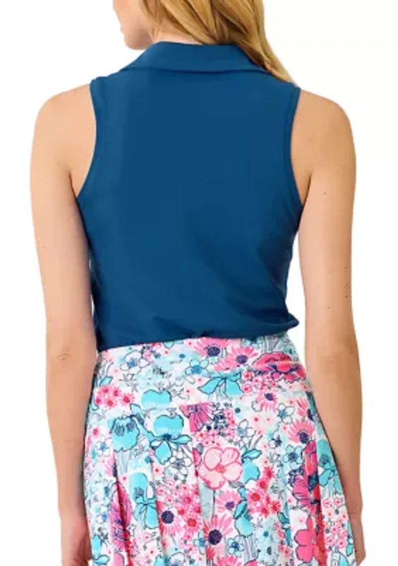 Women's Luxletic UPF 50+ Frida Sleeveless Bow Polo Top