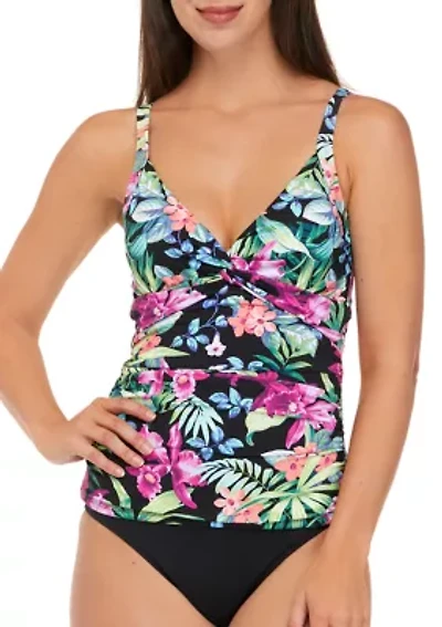 Women's Coastal Gardens Underwire Twist Front Tankini Top