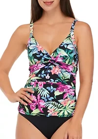 Women's Coastal Gardens Underwire Twist Front Tankini Top
