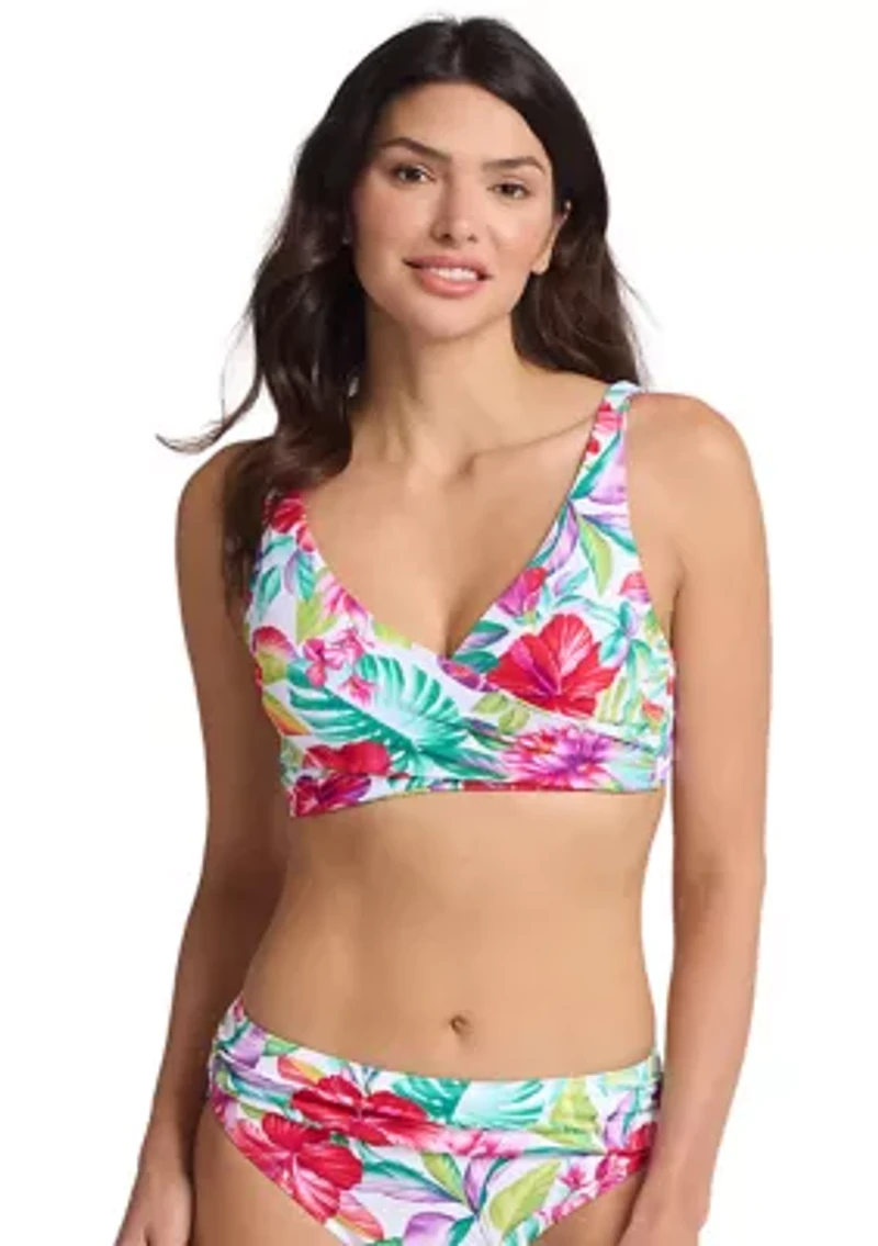 Island Cays Fiesta Underwire Wrap Front Bra Swim Top