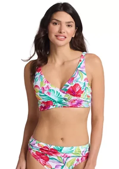 Island Cays Fiesta Underwire Wrap Front Bra Swim Top