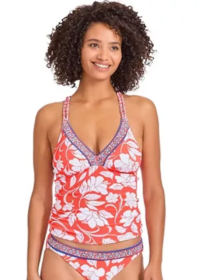 Island Cays Fiori Reverssible Crossback Tankini Swim Top