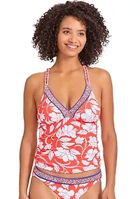Island Cays Fiori Reverssible Crossback Tankini Swim Top