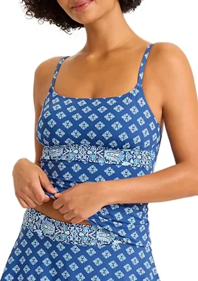 Indigo Tide Reversible Tankini Swim Top