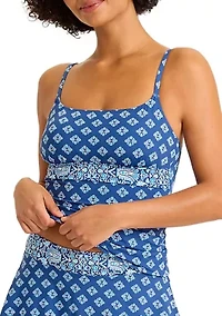 Indigo Tide Reversible Tankini Swim Top