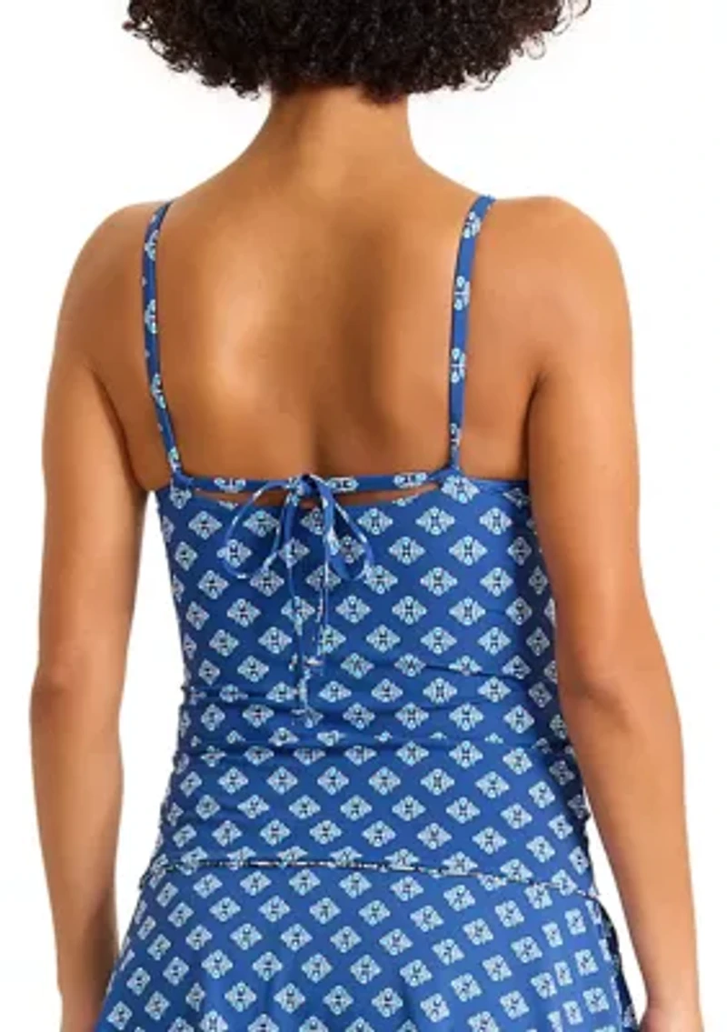 Indigo Tide Reversible Tankini Swim Top