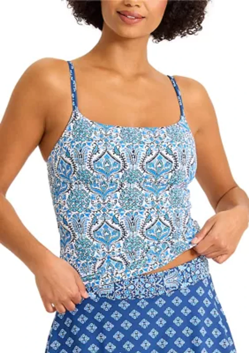 Indigo Tide Reversible Tankini Swim Top
