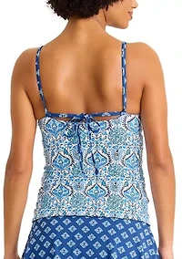 Indigo Tide Reversible Tankini Swim Top