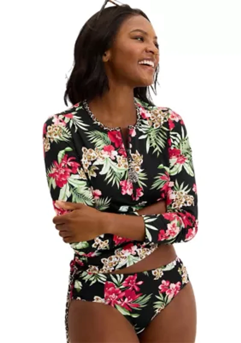 Lily Cat 1/2 Zip Long Sleeve Rashguard
