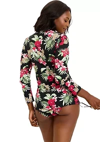 Lily Cat 1/2 Zip Long Sleeve Rashguard
