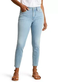Women's High-Rise Skinny Ankle Raw-Hem Jeans