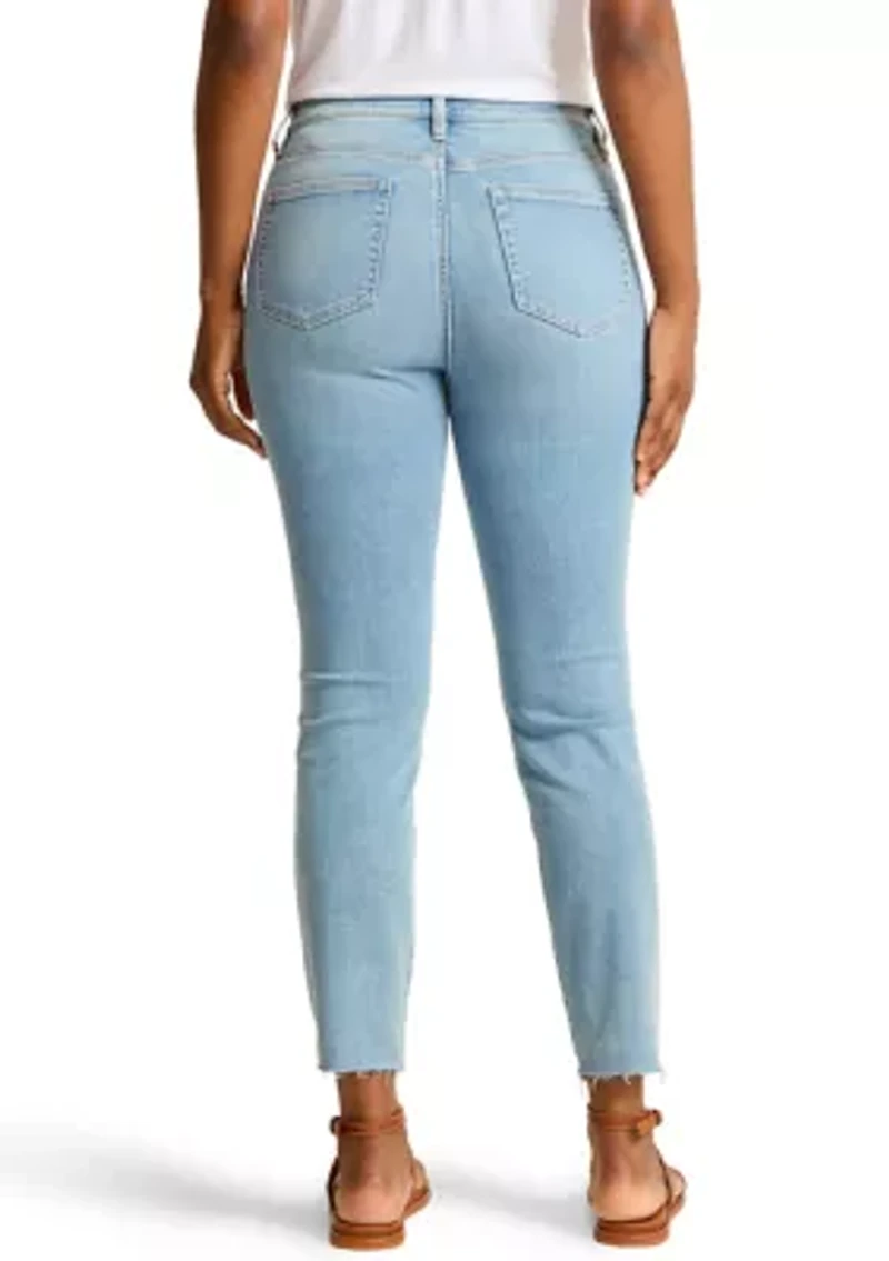 Women's High-Rise Skinny Ankle Raw-Hem Jeans