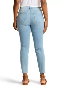 Women's High-Rise Skinny Ankle Raw-Hem Jeans