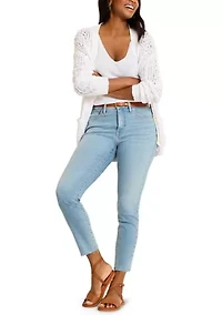 Women's High-Rise Skinny Ankle Raw-Hem Jeans