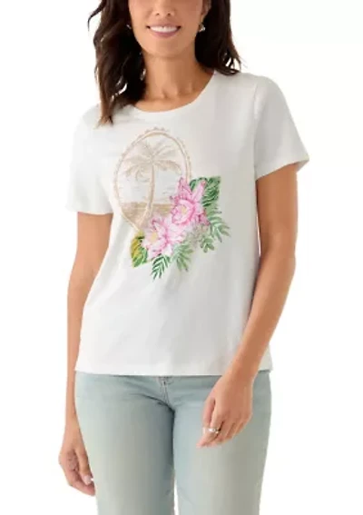 Women's Floral Stamp Luxe T-Shirt