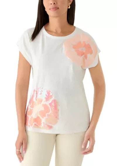 Women's Floral Sequin Lux T-Shirt