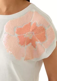Women's Floral Sequin Lux T-Shirt