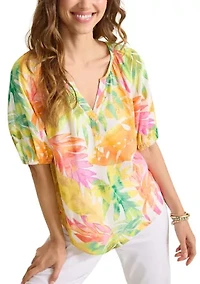 Women's Tropicana Isle Puff Sleeve Top