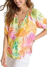 Women's Tropicana Isle Puff Sleeve Top