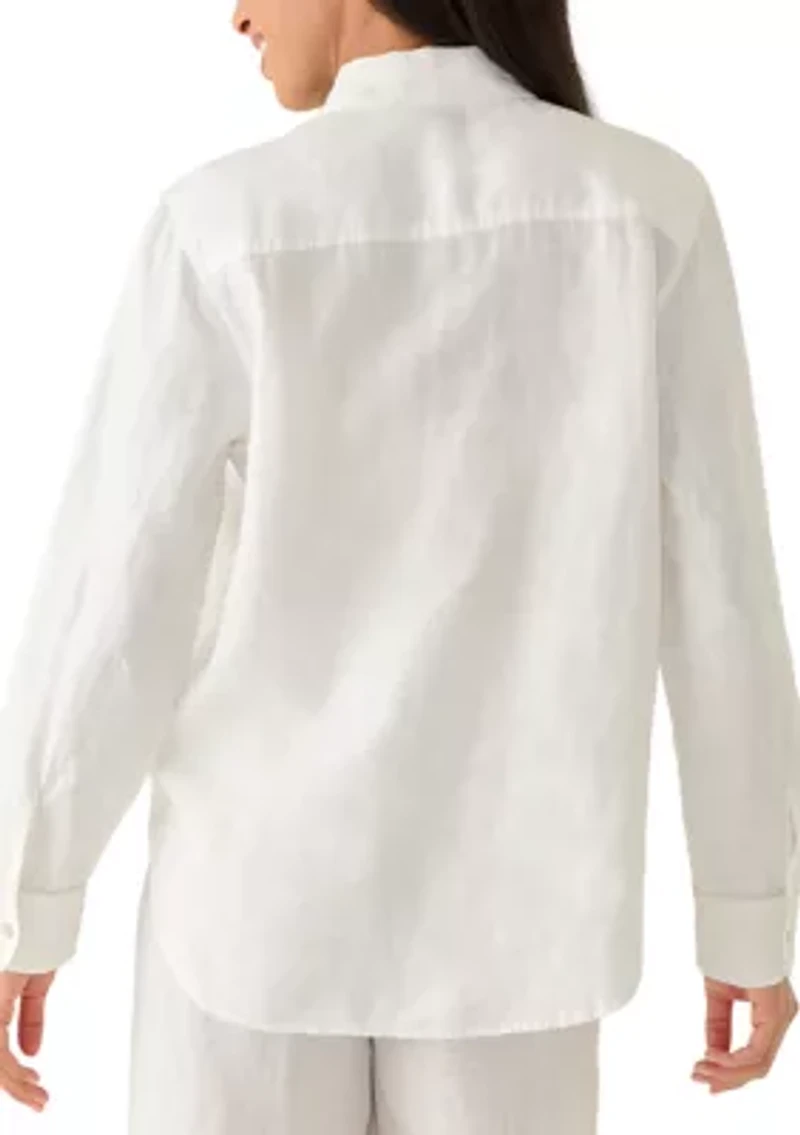 Women's Sunny Palms Coastalina Embroidered Relaxed Button Down Shirt