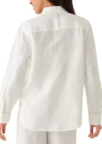 Women's Sunny Palms Coastalina Embroidered Relaxed Button Down Shirt