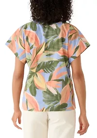 Women's Short Sleeve Beach Bloom Popover Top